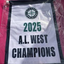 2026 AL West Champs Replica Banner Night Seattle Mariners 3/27/26 Brand New