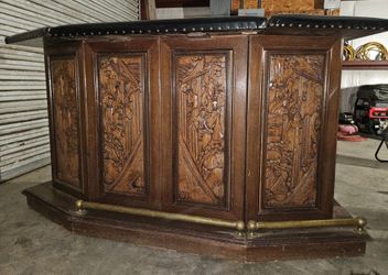 Vintage Dry Bar Cabinet On Wheels
