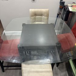 Glass Dining Table With Wood Frame