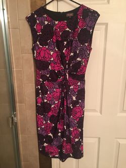 Phase eight purple floral dress with a back zipper size 12