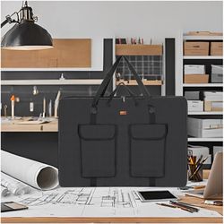 TreochtFUN Hard Side Art Portfolio Bag 24 X 36, Upgrade Heavy Duty Art Carrying Case With Metal Rigid Frame, Sturdy Fabric For Artwork, Advertising,Ca