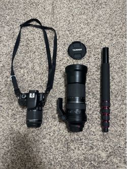 Canon EOS Rebel SLT Camera & Tamron SP lens 150-600mm F/5-6.3 Canon Black