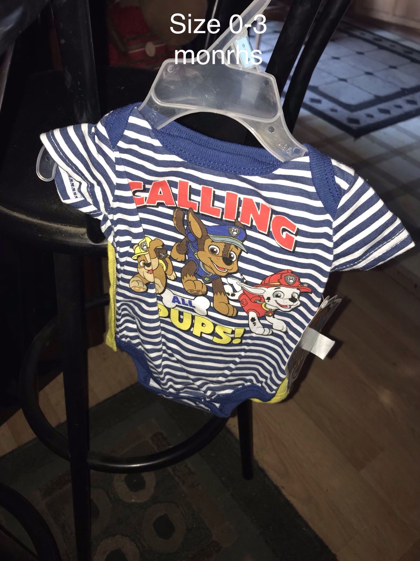 Brand new 0-3 months boys paw patrol onesie cape