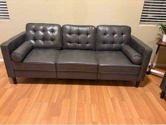 Faux leather microfiber sofa and love seat