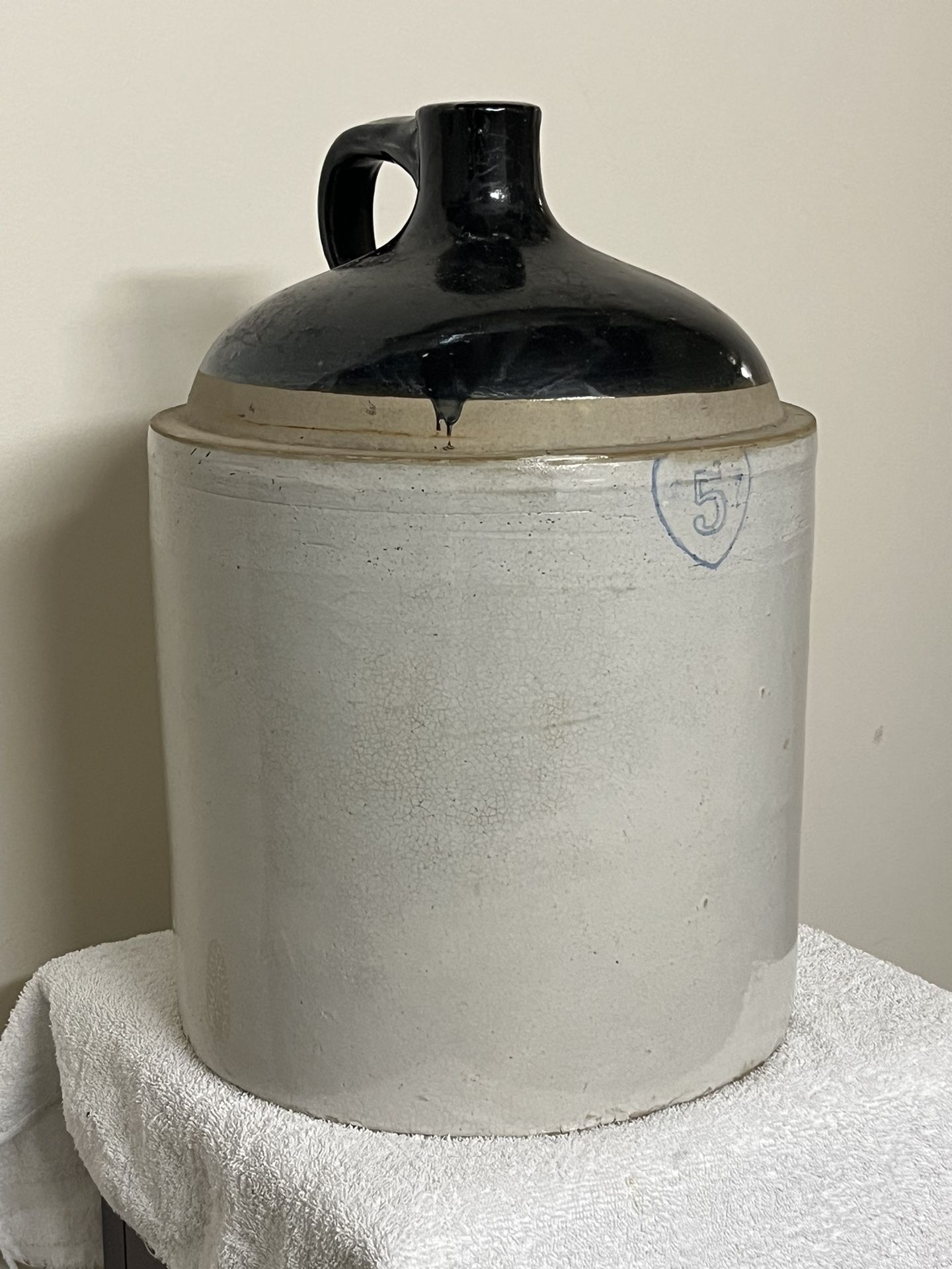 Antique Stoneware Crock No. 5 Jug