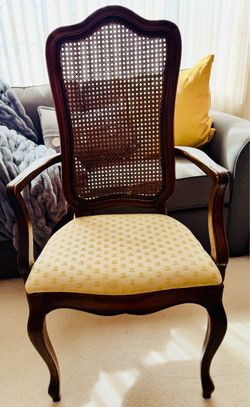 Set of 6 French Provincial Cane Back Armchairs