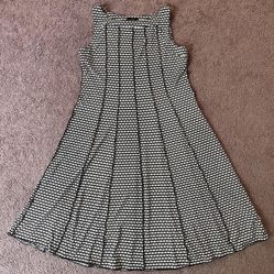 Women’s I LE New York Black & White Diamond Polka Dot Design Dress