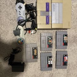 Super Nintendo SNES + 5 Games (hablo Espanol)