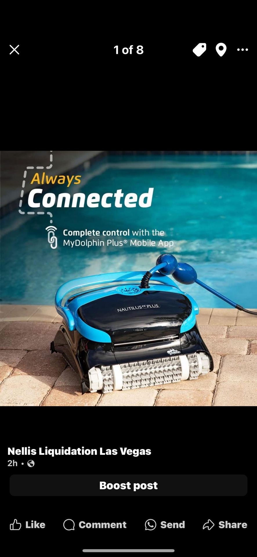 Dolphin Nautilus CC Plus Wi-Fi Automatic Robotic Pool Vacuum Cleaner, Always Cleaning, Never Charging, with Wall Climbing Scrubber Brush, Ideal for In