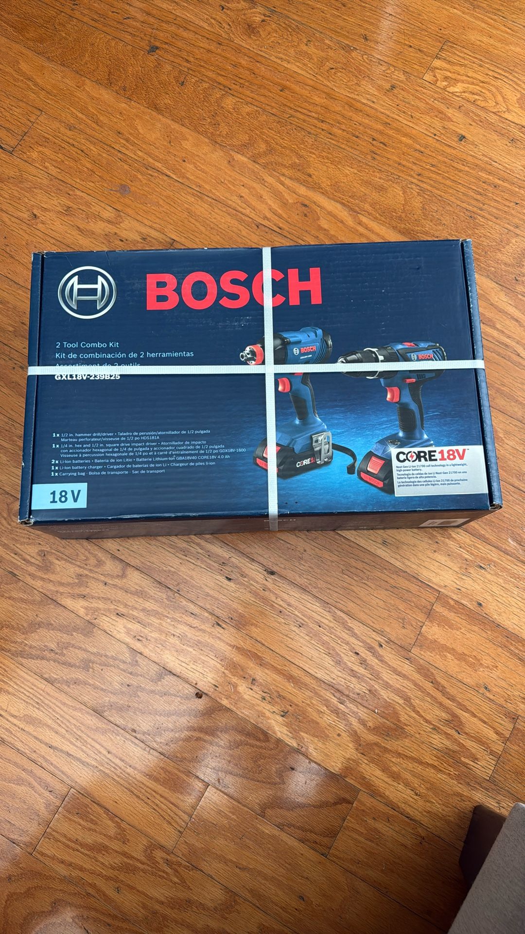 BOSCH GXL18V-239B25 CORE18V 2-Tool Power Tool Combo Kit with Soft Case