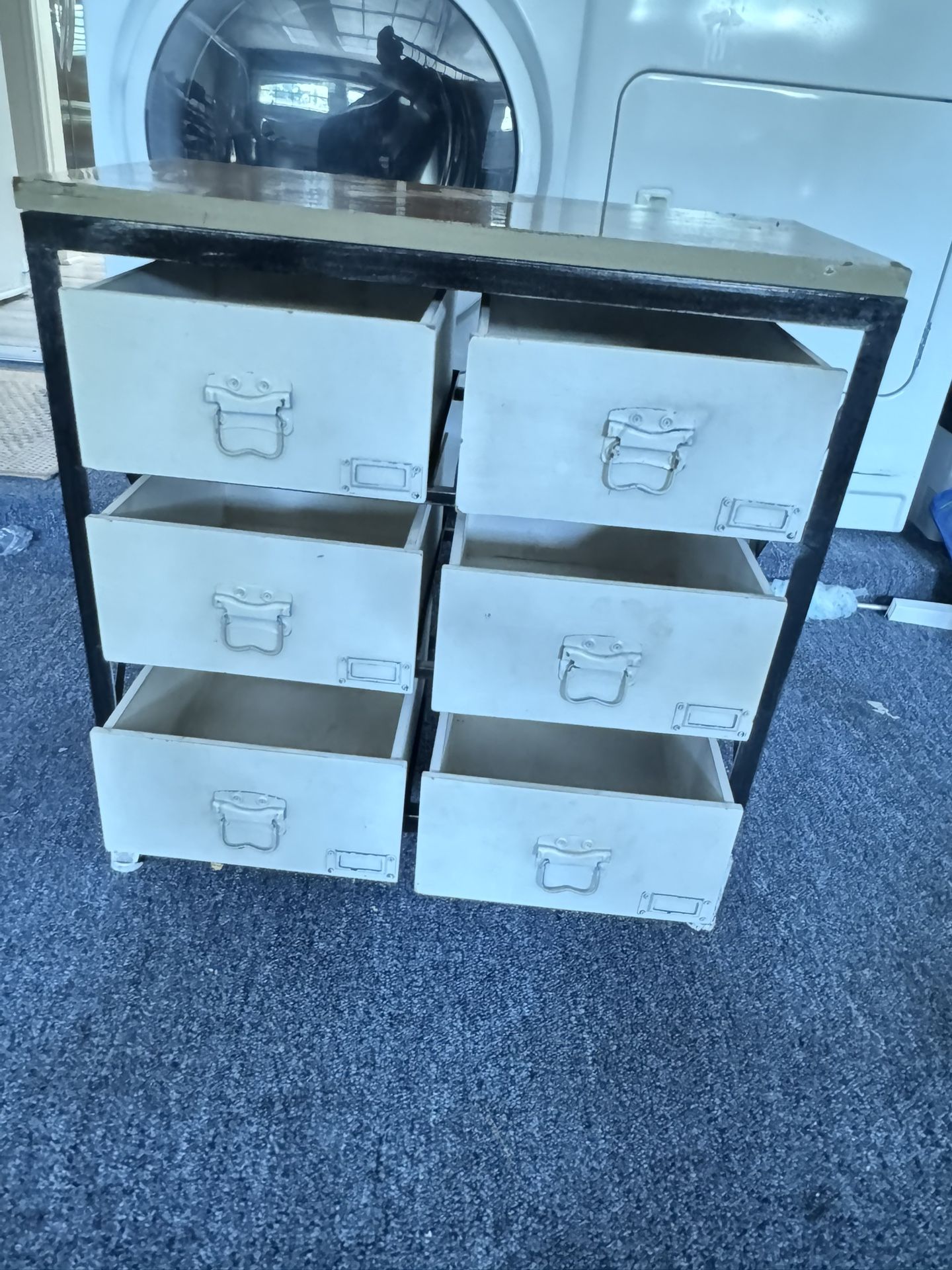 Sturdy metal cabinet with six drawers Urban Outfitters