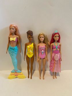 Barbie Dreamtopia mermaid, princess, and swimsuit dolls
