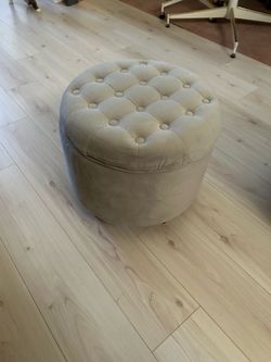 Gently used gray ottomans with storage