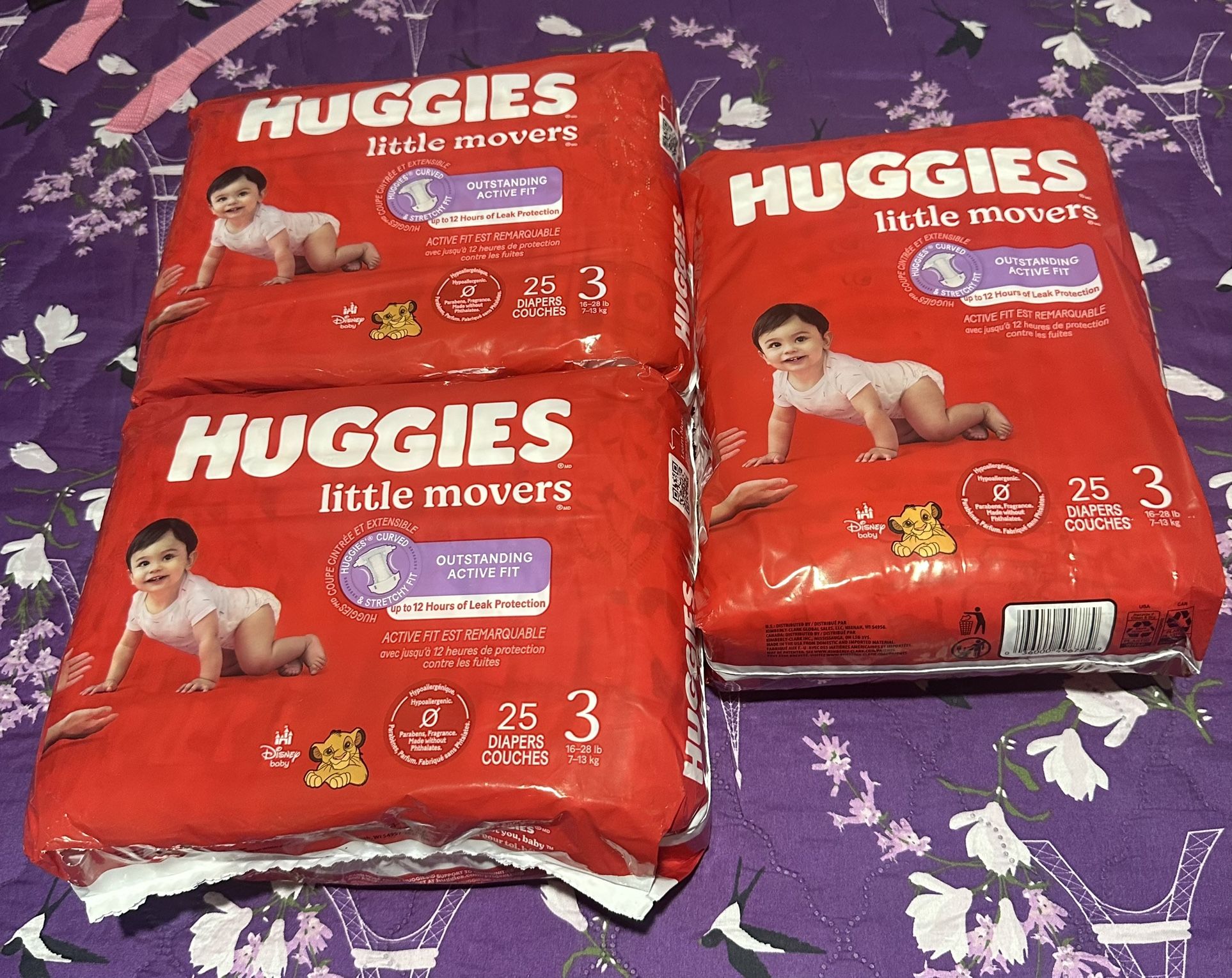 Huggies Little Movers Diapers Pampers Sz 3 New $15 All