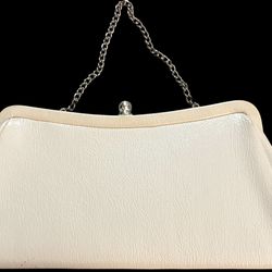 Vintage White Handbag Purse Clutch