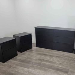 Dresser And 2 Nightstands - Cómoda Y 2 Mesitas De Noche  