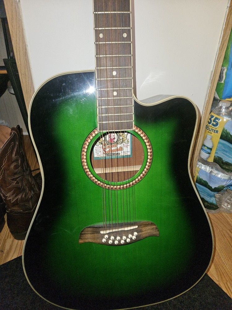 Emerald Green Schmidt 12 String Guitar Electric/acoustic 