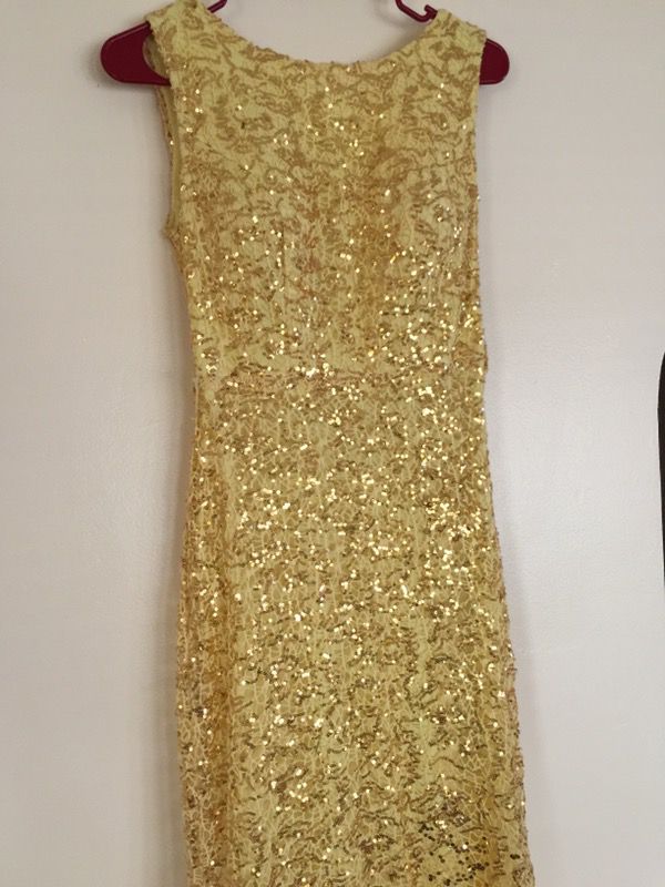 Sequins gold dress!!