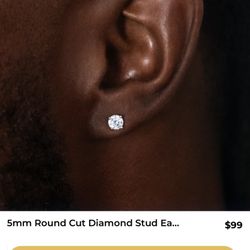GLD Earrings 5mm round cut diamond 