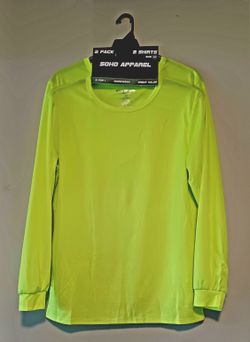 2 Pack High Visibility Workwear Long-sleeve Shirts: Size M.