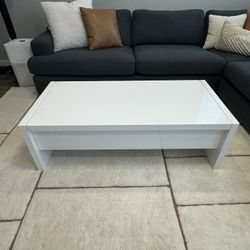 White Coffee Table With Storage