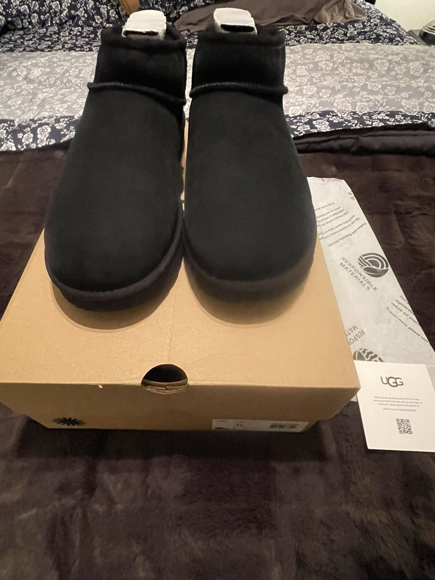 New Black UGG Classic Ultra Mini Size 11