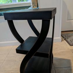 Eclectic black side table 