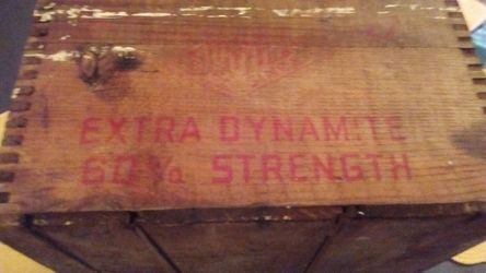 Antique Red Diamond explosives box