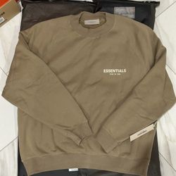 Fear of God Essentials Crewneck Sweatshirt Oak Size Medium & XL  