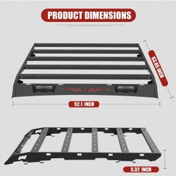 For 2014-2021 Tundra CrewMax Modular Window Frames Roof Rack Basket w/ LED Light( Frames only) 