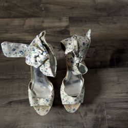 Floral Wedge Heels 