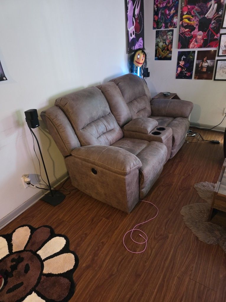 Double Power Recliner FOSSIL COLOR