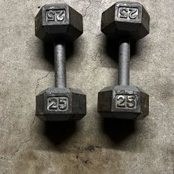 25 Lbs dumbbells. USED. 