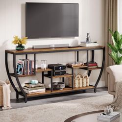 Tribesigns TV Stand for Televisions up to 80 Inches, 70.9 Inches Entertainment Center with Storage Shelves, Wood TV Media Console Table Unit for Livin