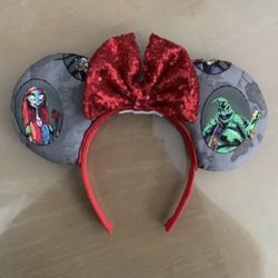 The Nightmare Before Christmas Minnie Ears Headband Handmade 