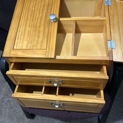✨Wood Desk & Vanity Organizer – 2 Drawers + Top Storage