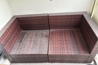 Wicker patio sofa