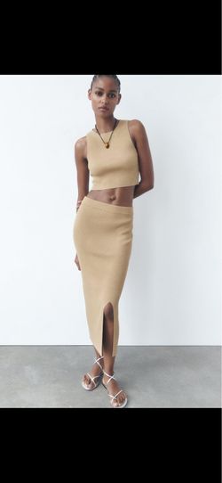 Zara Ribbed Knit Co-Ord Set (good as new)