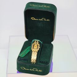 VINTAGE Oscar De La Renta Base Metal Bezel Stainless Steel Quartz  Men's Watch
