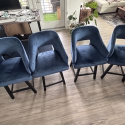 Swivel Bar Chairs (4) Velvet Fabric From Ashley 