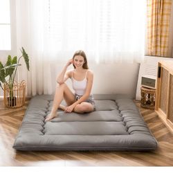 Japanese Floor Mattress Futon Mattress, Thicken Tatami Mat Sleeping Pad Foldable Roll Up Mattress Boys Girls Dormitory Mattress Pad Kids Floor Bed, Ch