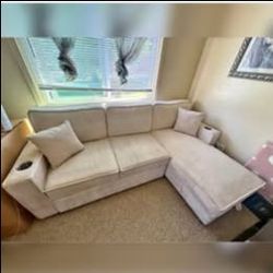 Beige Color Convertble Sectional Sofa Set