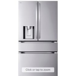 LG - Standard-Depth MAX 28.6 Cu. Ft. 4-Door French Door Smart Refrigerator with Full-Convert Drawer - Stainless Steel