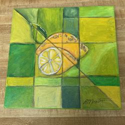 Still life fruit painting, 8-8” Original Small 