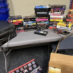 Lot Of VHS Players And Cassettes