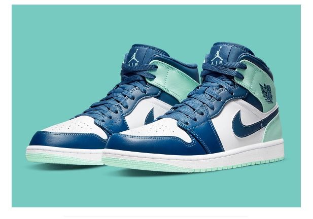 Nike Air Jordan 1 Mid GS BLUE MINT 554725 413 GS and 554724  display picture 3
