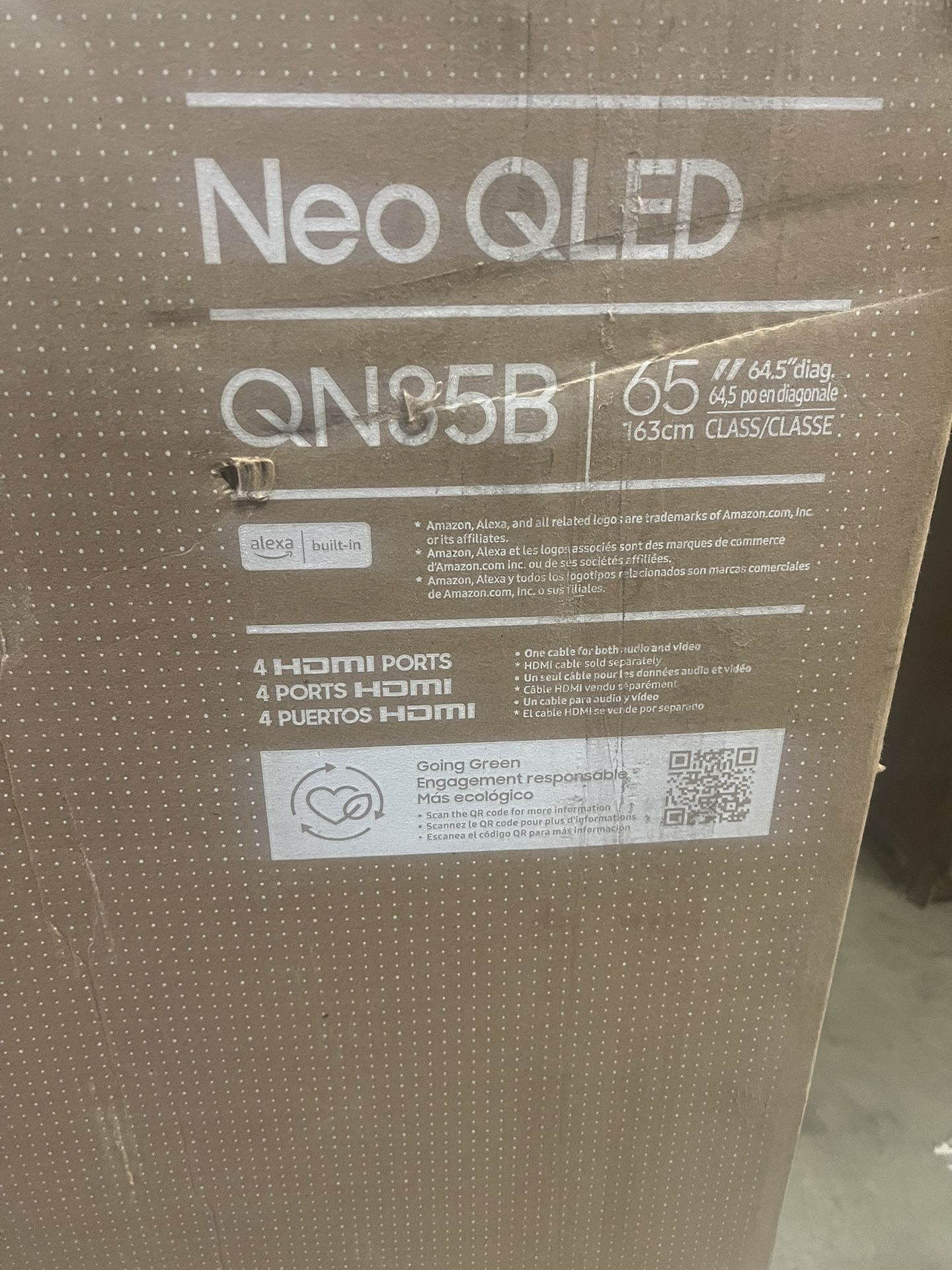 SAMSUNG 65 Inch Class Neo QLED 4K QN85B Series Mini LED Quantum HDR 24x Dolby Atmos Object Tracking Sound Motion Xcelerator Turbo+ Smart TV with Al