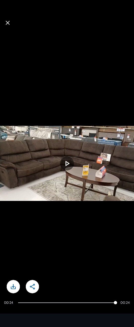 Broyhill  Brown Sectional Sofa 