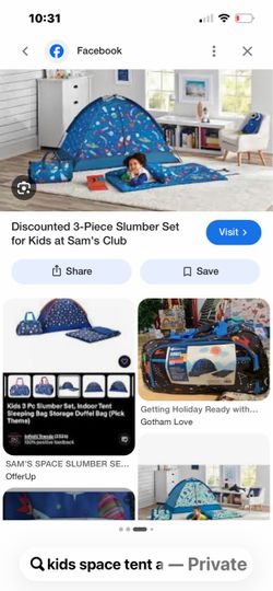 Kids play tent matching bag and sleeping bag