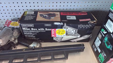 Miter box with saw